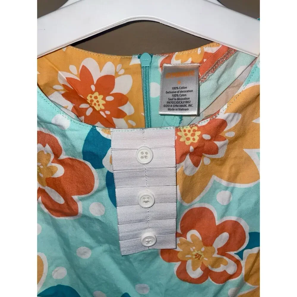 Gymboree “Sunny Citrus” Girls Pretty Sleeveless Floral Dress Sz 8 W/White Hem